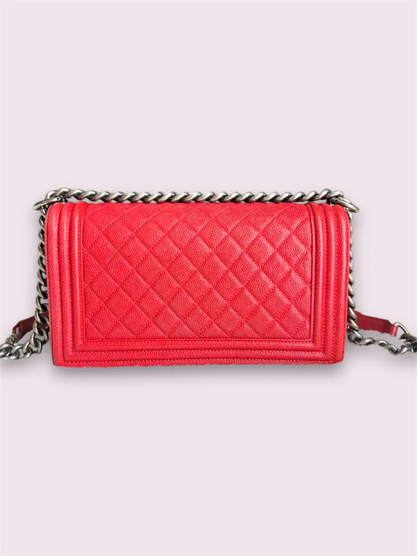 Chanel Boy 10 Red Caviar Rhw Holo 23