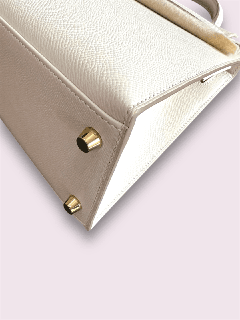 HERMÈS Kelly 28 Craie Epsom Sellier GHW