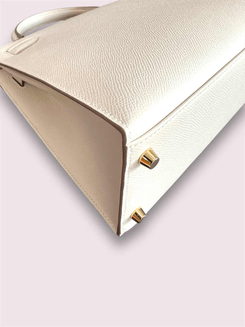 HERMÈS Kelly 28 Craie Epsom Sellier GHW